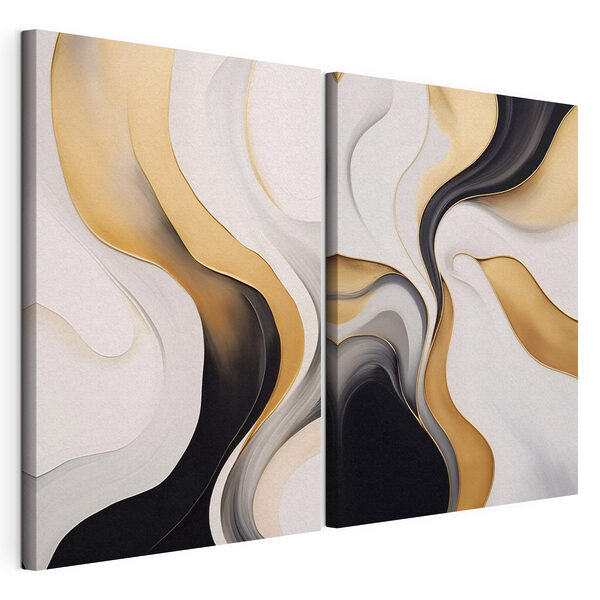 Lámina modular sobre lienzo Curvas abstractas en colores suaves