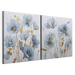 Lámina modular sobre lienzo Pintura de flores sobre una superficie blanca