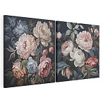 Lámina modular sobre lienzo Delicadas flores sobre un fondo oscuro
