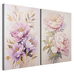 Lámina modular sobre lienzo Elegantes flores en suaves tonos pastel