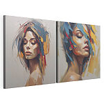 Lámina modular sobre lienzo Mujer con pintura en la cara