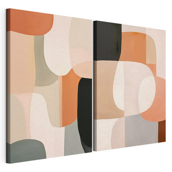 Lámina modular sobre lienzo Formas abstractas en colores suaves