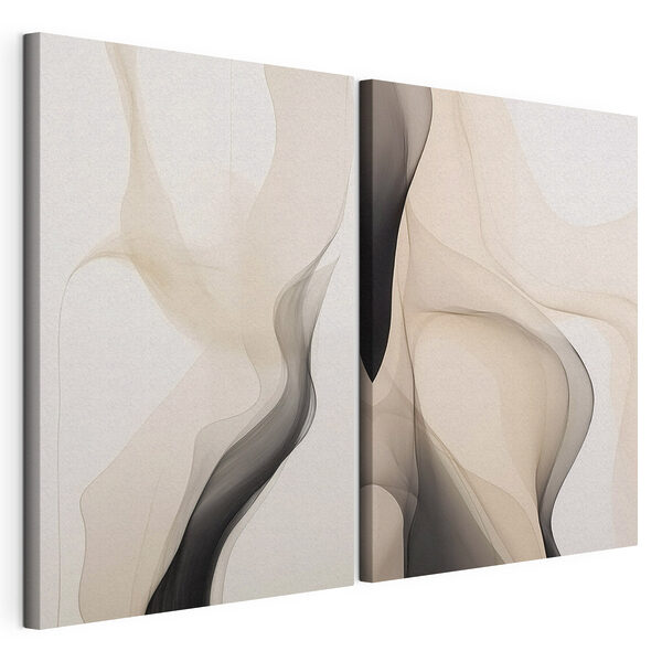 Remolinos abstractos en tonos suaves Lámina modular sobre lienzo Remolinos abstractos en tonos suaves