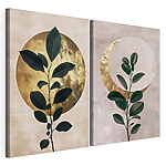 Lámina modular sobre lienzo Dos fotos de una planta