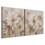 Lámina modular sobre lienzo Cuadro de flores sobre fondo beige