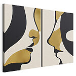 Lámina modular sobre lienzo Rostros abstractos en colores contrastantes