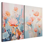Lámina modular sobre lienzo Pintura de flores y plantas