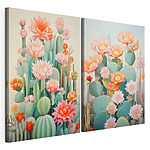 Lámina modular sobre lienzo Cuadro de flores y cactus