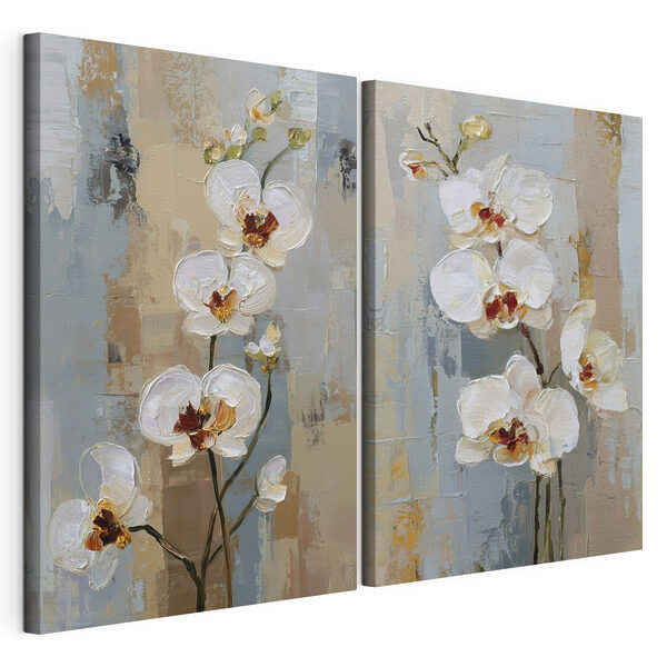 Cuadro de flores blancas Lámina modular sobre lienzo Cuadro de flores blancas