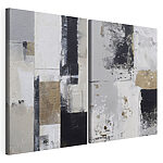 Lámina modular sobre lienzo Cuadro de cuadrados blancos y negros