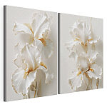 Lámina modular sobre lienzo Collage de flores blancas