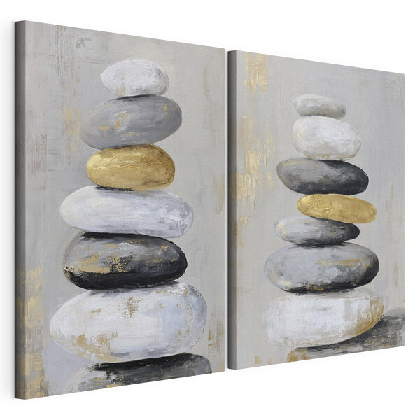 Lámina modular sobre lienzo Cuadro de rocas apiladas