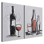 Lámina modular sobre lienzo Ilustraciones estilizadas de bebidas y botellas