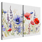 Lámina modular sobre lienzo Pintura de flores y plantas