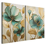 Lámina modular sobre lienzo Elegantes flores en colores suaves
