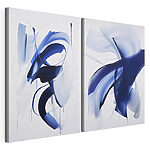 Lámina modular sobre lienzo Dos imágenes de pintura azul