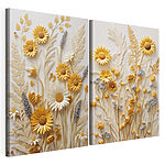 Lámina modular sobre lienzo Collage de flores y hojas