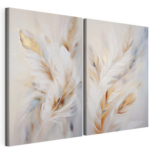 Lámina modular sobre lienzo Obras de arte naturales, de líneas suaves y fluidas, expuestas