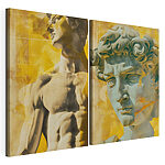 Lámina modular sobre lienzo Collage de una estatua