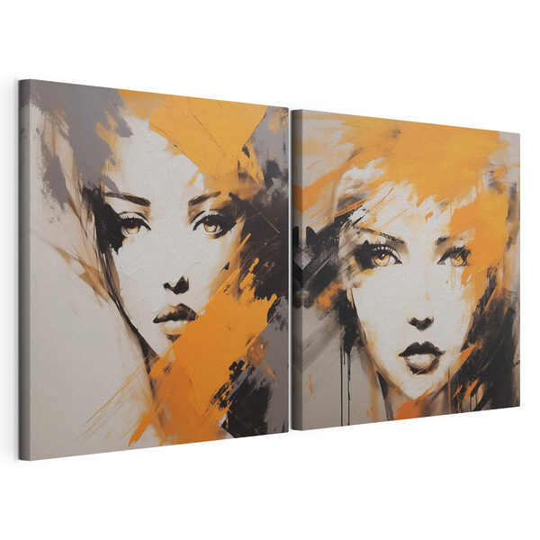 Lámina modular sobre lienzo Cuadro que representa el rostro de una mujer