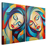 Lámina modular sobre lienzo Collage del rostro de una mujer