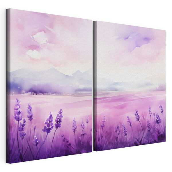 Lámina modular sobre lienzo Cuadro de un campo de lavanda