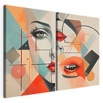 Lámina modular sobre lienzo Collage del rostro de una mujer