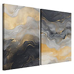 Lámina modular sobre lienzo Motivos abstractos fluidos en tonos neutros