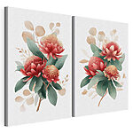 Lámina modular sobre lienzo Flores de colores vivos y suaves