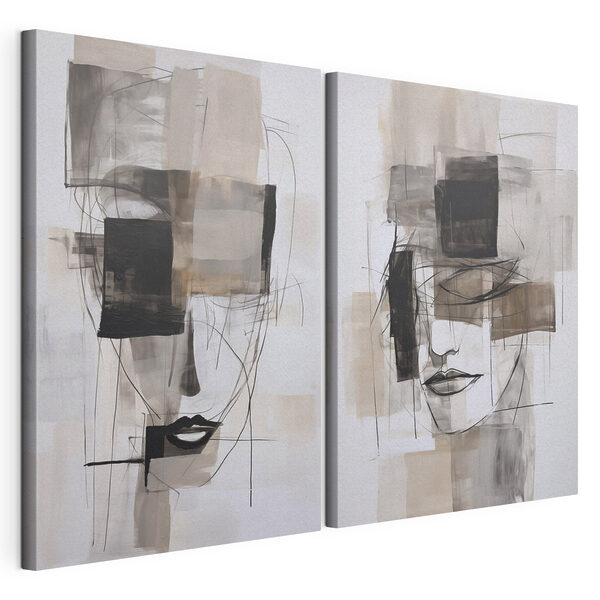 Lámina modular sobre lienzo Cuadro que representa el rostro de una mujer