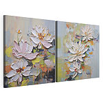 Lámina modular sobre lienzo Flores elegantes en colores suaves