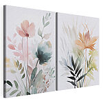 Lámina modular sobre lienzo Pintura de flores y hojas