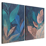 Lámina modular sobre lienzo Pintura de hojas y plantas