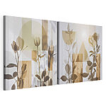 Lámina modular sobre lienzo Motivos florales suaves combinados con formas geométricas