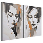 Lámina modular sobre lienzo Se exhiben llamativos estampados de hojas tropicales