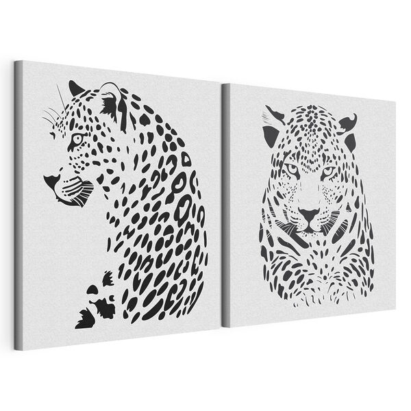Lámina modular sobre lienzo Representación artística de la majestuosidad de un leopardo