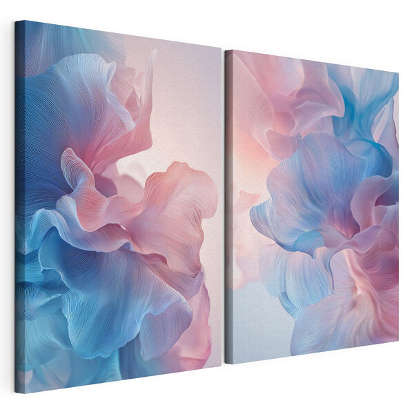 - Suaves ondas en tonos pastel Lámina modular sobre lienzo - Suaves ondas en tonos pastel