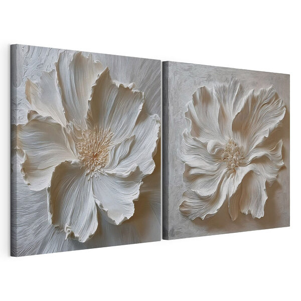 Delicadas flores en tonos suaves Lámina modular sobre lienzo Delicadas flores en tonos suaves