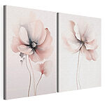 Lámina modular sobre lienzo Pintura de flores sobre una superficie blanca