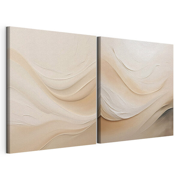 Líneas fluidas en tonos suaves Lámina modular sobre lienzo Líneas fluidas en tonos suaves