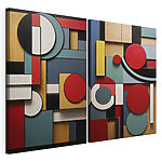 Lámina modular sobre lienzo Collage de formas de diferentes colores