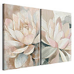 Lámina modular sobre lienzo Delicadas flores en suaves tonos pastel