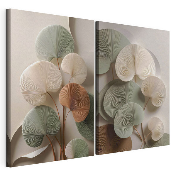Elegantes hojas de papel en colores suaves