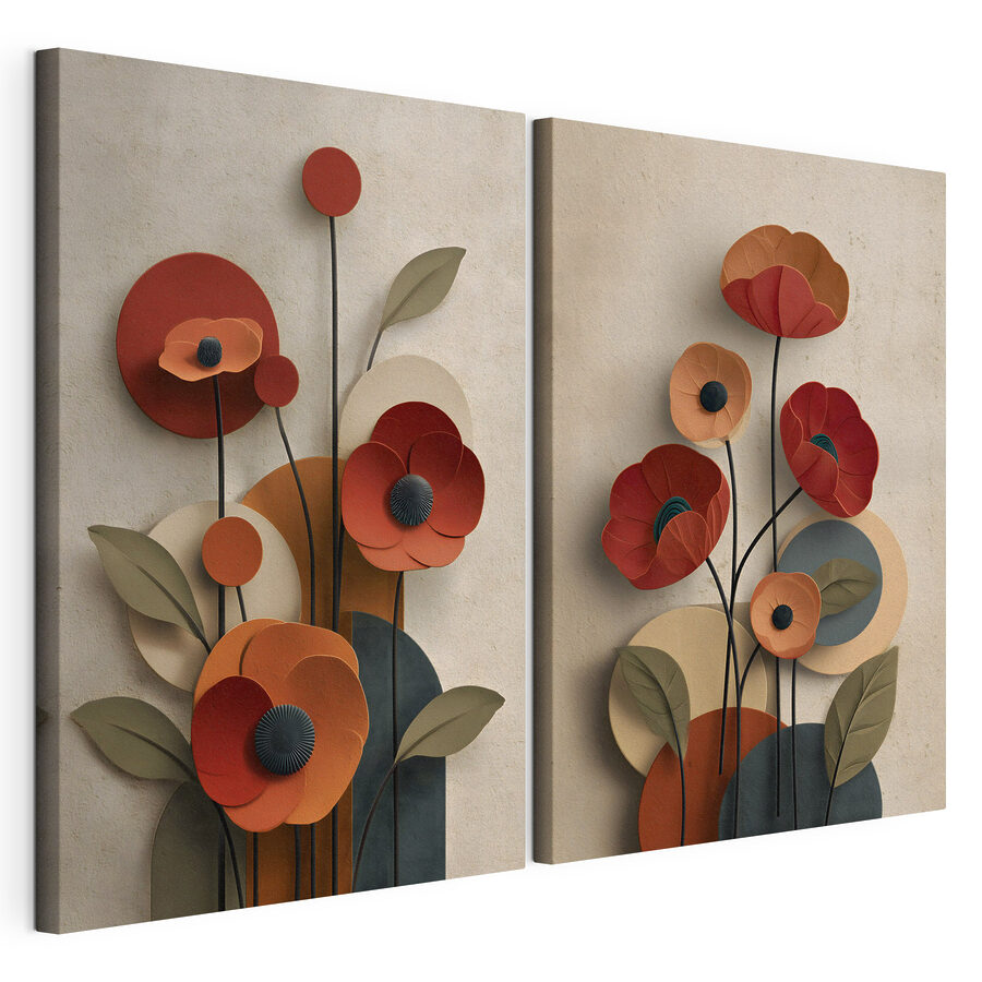 Cuadro modular Collage de flores (SKU: m30178)