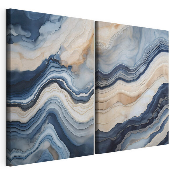 Capas fluidas de colores suaves Lámina modular sobre lienzo Capas fluidas de colores suaves