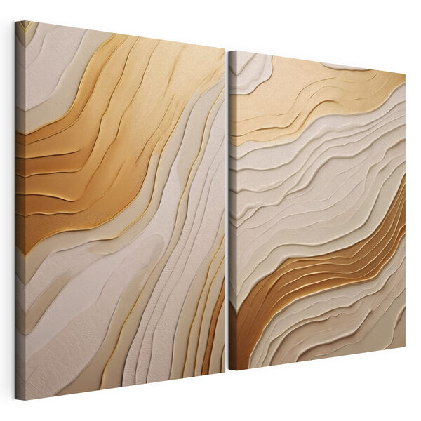 Líneas fluidas en tonos neutros Lámina modular sobre lienzo Líneas fluidas en tonos neutros