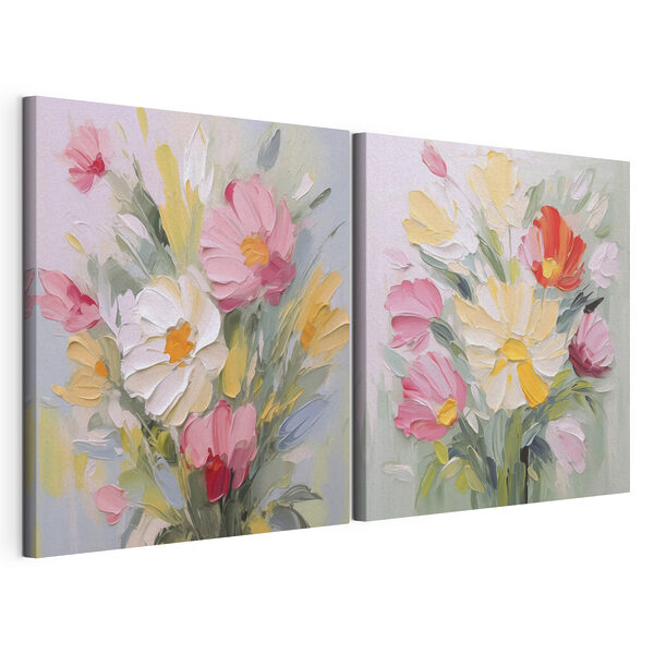 Lámina modular sobre lienzo Cuadro de flores sobre lienzo