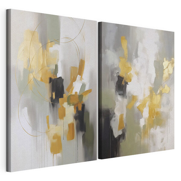 Lámina modular sobre lienzo Formas abstractas en colores apagados