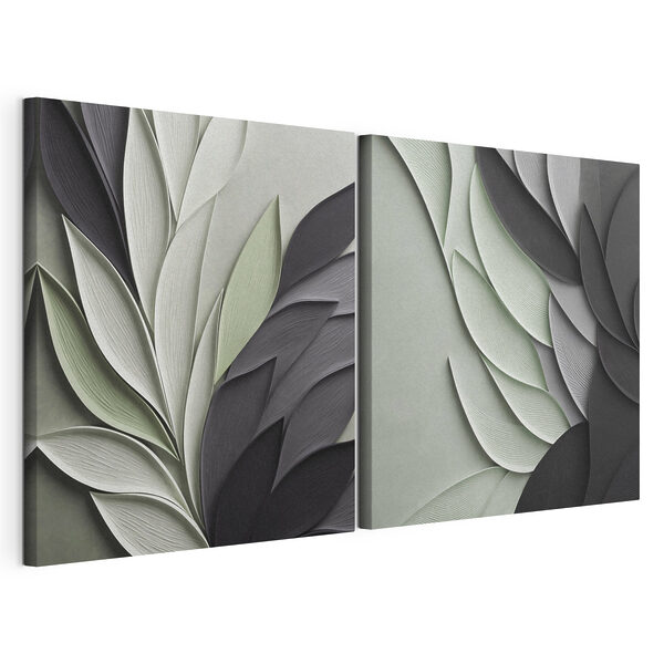 Lámina modular sobre lienzo Creación con diseño en capas de inspiración floral