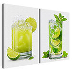 Cuadro modular Te esperan refrescantes bebidas de cítricos y menta